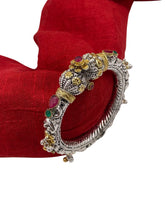 Ethnic Silver Plated Two Tone Polish Silver Kada Bracelet For Women Bracelets